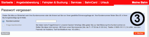 Screenshot bahn.de Formular Eingabe Kundennummer